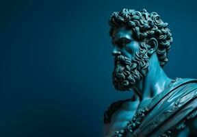 foto beeldhouwwerk van de oude Grieks mythisch held generatief ai