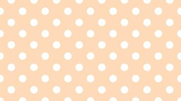 wit kleur polka dots over- perzik bladerdeeg geel achtergrond foto