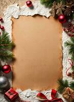 Kerstmis wijnoogst papier achtergrond ai generatief foto