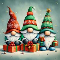 aanbiddelijk drie elfen voor Kerstmis foto