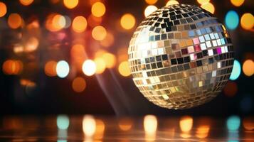 kleurrijk disco spiegel bal lichten nacht club achtergrond. partij lichten disco bal foto
