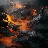 een beeld van lava vloeiende in de oceaan generatief ai foto