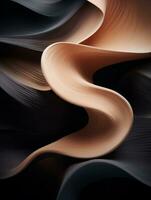 een abstract beeld van golvend zwart en bruin golven generatief ai foto