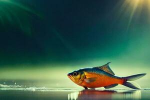 foto behang de vis, vis, de water, de licht, de vis, de water,. ai-gegenereerd