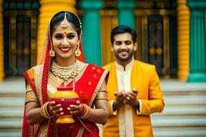 Indisch bruiloft fotografie in Delhi. ai-gegenereerd foto