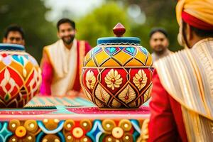 Indisch bruiloft decor ideeën. ai-gegenereerd foto