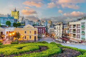 mooi stadsgezicht van macau downtown foto