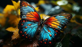 een levendig vlinder in natuur, presentatie van de schoonheid van kleuren gegenereerd door ai foto