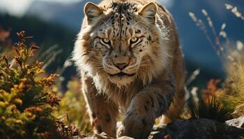 majestueus tijger staren, wild schoonheid in natuur, rustig wildernis tafereel gegenereerd door ai foto