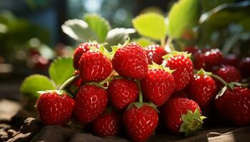 versheid van natuur premie rijp BES fruit, gezond aan het eten, fijnproever verfrissing gegenereerd door ai foto