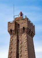 visie van ploumanac'h vuurtoren gemeen ruz vuurtoren - Bretagne, Frankrijk foto