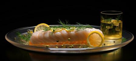 vis in aspic met. vis in gelei. vis met gelatine. generatief ai foto