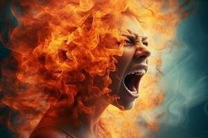 brand vrouw halloween fantasie verschrikking foto