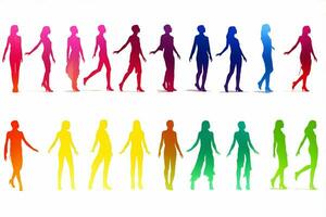 schaduw groep ontwerp dansen pret silhouetten kleurrijk mensen gelukkig illustratie spelen vreugde levensstijl disco kinderen foto