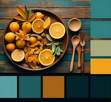 kleur oranje citrus achtergrond geel tafel zoet fruit natuur voedsel besnoeiing foto