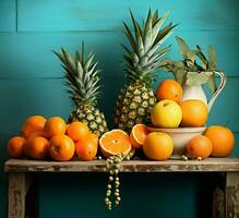 fruit achtergrond kleur zoet natuur tafel voedsel oranje plakjes citrus geel foto