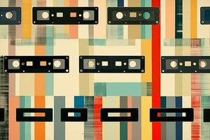 geluid audio retro cassette kunst plakband wijnoogst oud media kant stereo musical foto