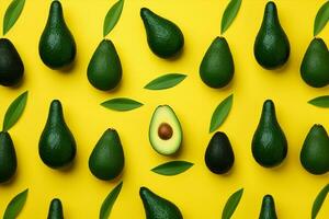 gezond zaad tropisch vegetarisch voedsel knal groen avocado top patroon achtergrond visie fruit kunst foto