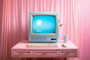 blauw digitaal technologie roze computer foto