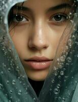 vrouw water schoonheid gezicht portret huid foto
