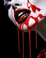 onheil vrouw bloed verschrikking halloween foto