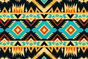 aztec naadloos patroon. tribal aztec vector achtergrond. aztec textuur, etnisch ikat naadloos patroon in stam. aztec meetkundig etnisch ornament afdrukken., ai gegenereerd foto