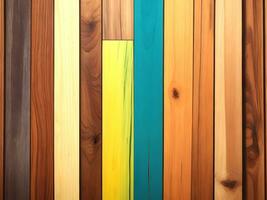 rustiek abstract geschilderd houten muur tafel verdieping structuur - hout achtergrond panorama banier lang, regenboog schilderij kleuren lhbt, naadloos patroon. generatief ai foto