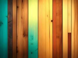 rustiek abstract geschilderd houten muur tafel verdieping structuur - hout achtergrond panorama banier lang, regenboog schilderij kleuren lhbt, naadloos patroon. generatief ai foto