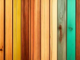 rustiek abstract geschilderd houten muur tafel verdieping structuur - hout achtergrond panorama banier lang, regenboog schilderij kleuren lhbt, naadloos patroon. generatief ai foto