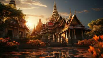 tempel van wat phra kaew in Bangkok, Thailand. foto