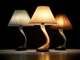 verschillend stijl tafel lamp met geïsoleerd achtergrond ai generatief foto