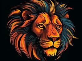 sticker van een leeuw voor t overhemd ontwerp vector illustratie met geïsoleerd achtergrond ai generatief foto
