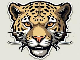 sticker van een luipaard voor t overhemd ontwerp vector illustratie met geïsoleerd achtergrond ai generatief foto