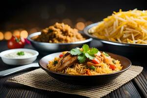 Indisch voedsel - Indisch voedsel - Indisch voedsel - Indisch voedsel - Indisch voedsel. ai-gegenereerd foto