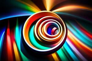 kleurrijk abstract achtergrond met een spiraal vorm geven aan. ai-gegenereerd foto
