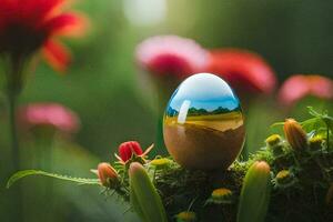 de ei is een symbool van de lente. ai-gegenereerd foto