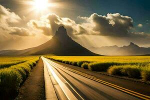 de weg naar de zon. ai-gegenereerd foto