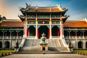 de Chinese tempel in Taiwan. ai-gegenereerd foto