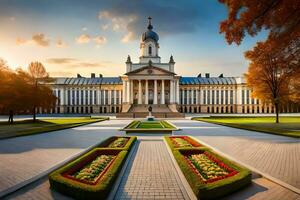 de Universiteit van st petersburg in herfst. ai-gegenereerd foto