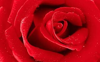rood roos met dauw druppels detailopname foto