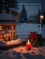 ai generatief een levendig knus lantaarn decoratie Kerstmis nacht foto