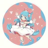 magisch meisje sticker cosplay anime stijl chibi illustratie foto