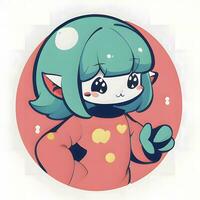 magisch meisje sticker cosplay anime stijl chibi illustratie foto