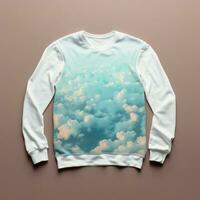 sweater met abstract afdrukken, dichtbij omhoog. generatief ai foto