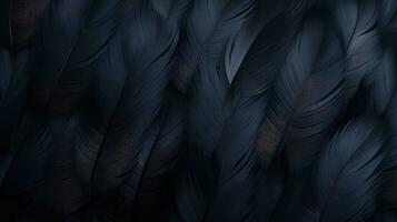 zwart vleugel veren detail, abstract donker achtergrond. zwart veer structuur foto