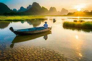 de li rivier- in China. ai-gegenereerd foto