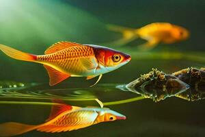 goudvis in de water. ai-gegenereerd foto