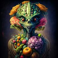 ai gegenereerd arcimboldo buitenaards wezen foto