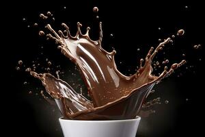 plons van chocola of cacao. generatief ai foto