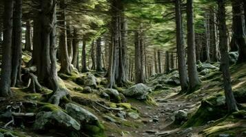 Zwitserland Zwitsers pijnboom Woud ai gegenereerd foto